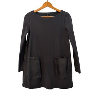 COS‎ Black Long Sleeve Shift Dress Tunic Silk Pockets EUR M/US M Casual Business
